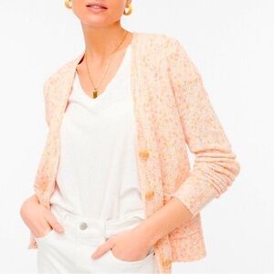 J Crew Confetti Beach Button Up Sweater Large
